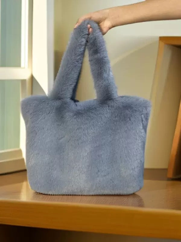 Plush bag for ladies Autumn Furry blue