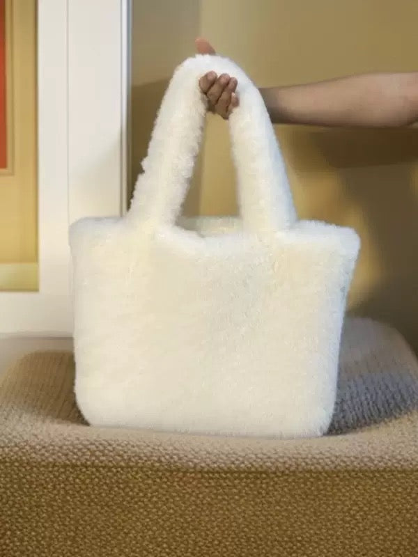 Plush bag for ladies Autumn Furry White